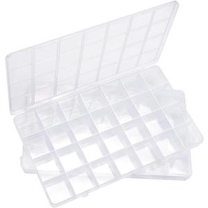 Eppingwin 28 Grids Bead Organizer, Craft Organizers and Storage, Acrylic Organizers, plastic Bead Organizer Box for Crafts Organizing Storing (2 Pack)