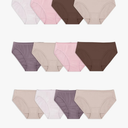 Fruit of the Loom Women's Eversoft Cotton Underwear Multipacks, Tag Free & Breathable Size 6/M