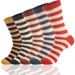 Striped Socks Tube Socks Retro Style Colorful Crew Funny Sock (Small, Multicolor 07)
