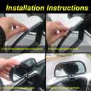 Blind Spot Mirrors for Trucks and Cars,Automotive Side View Concave Mirror Blindspot,360 Large Convex Rearview Exterior Mirror Accessories for Truck and Car(1Pack Black)