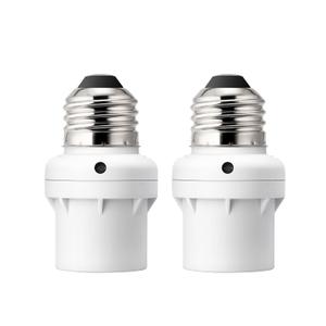 DEWENWILS Light Sensor Socket, E26/E27 Socket Adapter, Automatic Dusk to Dawn Sensor Socket for Porch/Wall Light Fixtures, Compatible with Incandescent/CFL/LED/Halogen, 2 Pack, White, ETL Listed