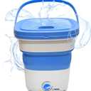 Pyle Portable Mini Washing Machine, Lightweight Collapsible Foldable Bucket Washer for Camping, Travelling, Dorms and Apartments, Compact 1kg Capacity, Blue, Pure Clean PUCWM33