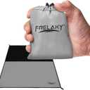 Frelaxy Pocket Picnic Blanket, Waterproof Sandproof Beach Mat, Compact Camping Tarp for Festivals, Hiking, Travel, Outdoor Recreation (Grey, 28'' x 47'')