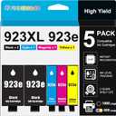 F FINDERS&CO 923e 923XL Ink Cartridges (with Chip) Compatible with HP 923 Ink Replacement for HP OfficeJet Pro 8120e 8122e 8130e 8125e 8135e 8138e 8139e Printer (2BK/C/M/Y)