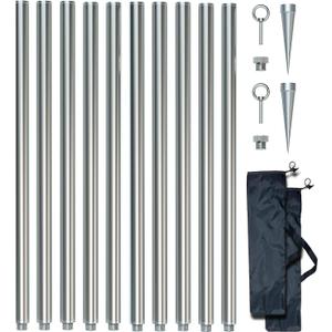 Heavy Duty Sun Shade Poles, Shade Sail Poles, Screw in Poles for Sun Shades Outdoor, 9 Ft Sun Shade Pole Kit for Ground Soil Backyard Suitable for Tarp, Awning, Canopy, 2 Packs, Large