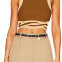 MIHOLL Womens Summer Sleeveless Tank Tops Racerback Slim Fit Casual Shirts Ribbed Color Block Crop Tops, Size: M