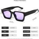 GFUIARA Trendy Square Sunglasses for Men Women Fashion Thick Rectangle Sun Glasses UV Protection Shades Designer Style (Black)