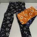 Chicduo Girls Printing Fleece Lined Leggings Kids Warm Winter Pants Girls Stretch Thick Tights, 5-6Y