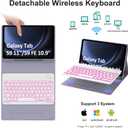 FARYODI Keyboard Case for Samsung Galaxy Tab S10 FE 5G 10.9 inch 2025/ S9 FE 10.9" 2023/S9 11 Inch 2023,7 Colors Backlit Detachable Wireless Keyboard,Smart Folio Cover with S Pen Holder,Purple