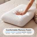 Sweetcrispy Back and Side Sleeper Support, White Gel Cooling Memory Foam Pillows for Sleeping, Bed Pillows for Adults with Breathable Mesh and Washable Cover 1 Pack