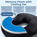 5 STARS UNITED Donut Pillow Hemorrhoid Tailbone Cushion Large Floor Cushion for Pain Relief Coccyx, Prostate, Sciatica, Pelvic Floor, Pressure Sores, Pregnancy, Postpartum Recovery, Arctic Black