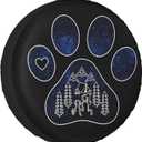 Spare Tire Cover for RV Camper Trailer Dog Paw Prints, Weatherproof Universal Spare Tire Cover for RV Travel Trailer Camper Truck 15inch