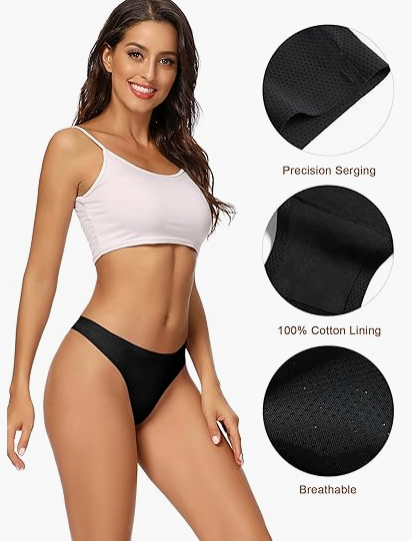 voenxe Women Bikini Underwear,Seamless Breathable Ladies Panties,No Show Comfortable Briefs Undies,Invisible Hipster,5-Pack (Large)