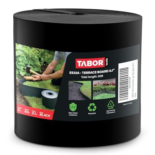 TABOR TOOLS 60 Ft Terrace Board, 5 Inch High, 0.1" Inch Thickness, Landscape Edging Coil, Grass Barrier, Bender Board, Garden Liner, ES32. (Black)