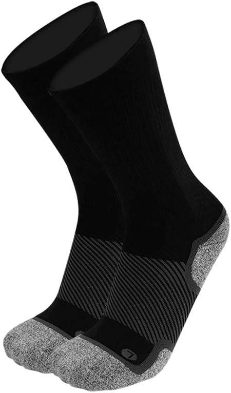OrthoSleeve WC4 Diabetic and Neuropathy Wellness Socks, Non-Binding, Improves Circulation and Helps with Edema (Large, Black Crew)