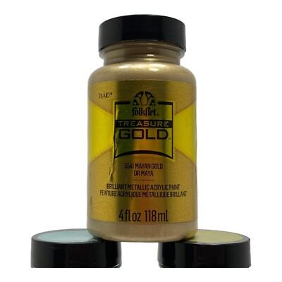 FolkArt Treasure Gold Metallic Acrylic Craft Paint, 2 oz, Gold (2 Fl Oz (Pack of 1))