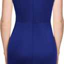 AISIZE Women's Retro Sleeveless High Neck Business Bodycon Pencil Dress (S)