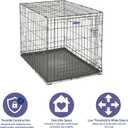 MidWest Homes for Pets 42-Inch iCrate for Large Breeds, 71-90 lbs, Single Door Folding Dog Crate with Divider Panel, Leak-Proof Tray & Secure Latch, Portable, Durable & Easy to Assemble