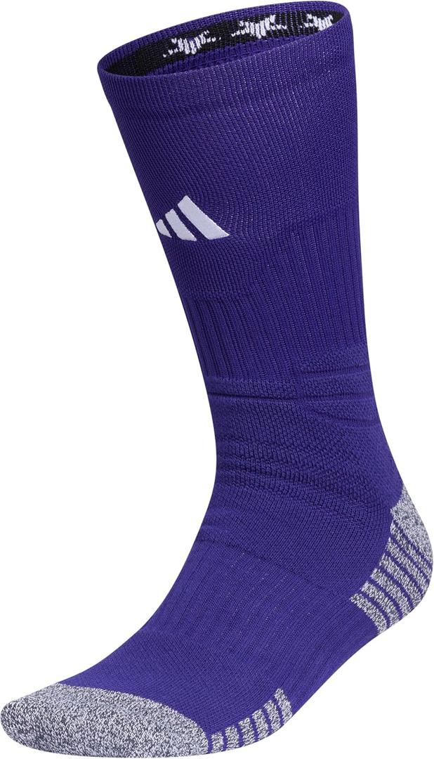 adidas 5-Star Football Crew Socks for Men's and Women's Sports, Soccer, Volleyball, 1-Pack (Large, Collegiate Purple/White/2.0)