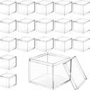 CHENGU 18 Pack Acrylic Boxes Clear Cube Small Square Storage Box with Lid Acrylic Display Small Container Clear Candy Cubes for Candy Jewelry Display(2.2 x 2.2 x 1.8 Inch)