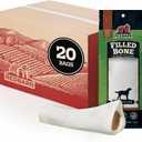 Redbarn Large Peanut Butter Filled Bones Dog Treats 20-Count - Long Lasting Beef Femur Bones for Large Dogs - Rawhide Free Dental Chews for Heavy Chewers (EXP 05/27/27)