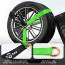 Trekassy 2in x 12ft Car Tie Down Straps for Trailers with Snap Hooks, 10,000lbs Break Strength, (4) Car Hauler Straps with Ratchets, (4) Axle Straps- Used for Car, Truck, UTV Transport