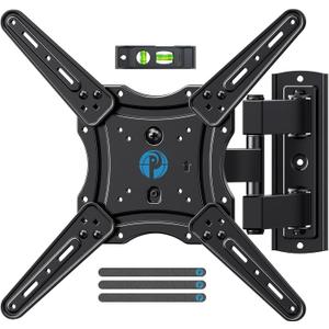 Pipishell Full Motion TV Wall Mount for 26-65 inch Flat or Curved TVs up to 77 lbs, TV Bracket Wall Mount with Articulating Arms, Extension, Tilt, Swivel, Leveling, Max VESA 400x400mm, PIMF7