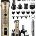 Ufree Beard Trimmer for Men, Electric Razor Shaver, Cordless Hair Clipper Shaving Kit for Mustache Body Nose Ear Hair Facial, Adjustable Beard Grooming Kit Birthday Gifts for Men (Bronze)