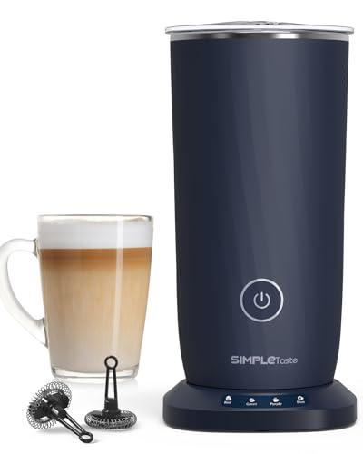 SIMPLETASTE Milk Frother, 4-in-1 Electric Milk Frother and Steamer, Automatic Warm and Cold Foam Maker and Milk Warmer for Latte, Cappuccinos, Macchiato, Dark Blue