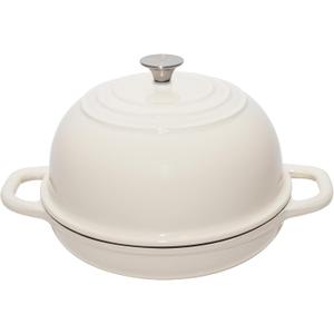 Enameled Cast Iron Bread Oven with Lid, Gloss Cream Finish Bread Pan, 12 3/4" Sourdough Bread Dutch Oven for Baking, Great for Homemade Artisan Bread. No Seasoning Needed - Common Table