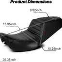 One-Piece Driver and Passenger Seat with Striped Pattern Stitching Fit for Harley Touring Road King 1997-2007 Street Glide 2006-2007 (Black Stitching)