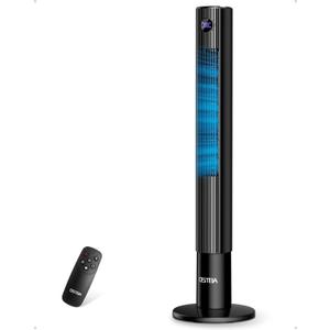 OSTBA 43'' Tower Fan for Bedroom, 85° Oscillating, 12H Timer, with Remote, Medium