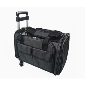 Breathable Trolley Case Black Pet Carrier 360 Wheel Detachable Pet Puppy Dog Cat Carrier