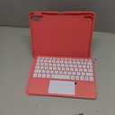 Harvopu Compatible for iPad 11th 10th Generation Case with Keyboard, Folio Cover with Pencil Holder, Multi-Touch Trackpad, 7 Color Backlit, Detachable Keyboard for iPad (A16) 11th/10th Gen (Pink) | with Pencil Holder, Multi-Touch Trackpad, 7 Color Backlit, Detachable Keyboard, for iPad, (A16)