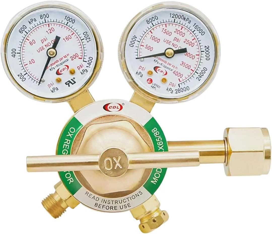 CDL Oxygen and Acetylene Regulator (Oxygen, Brass, Medium Duty)