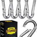 Carabiner Clip 5 Pack - Multipurpose Heavy Duty Snap Hooks - Small and Large Clips for Keys - Carabiner Hook (Gray)