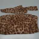 Milumia Women's Leopard Print Strapless Bodycon Maxi Dress Mesh Long Tube Top Dress (Large, Brown)