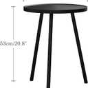 Round Side Table, Small End Table, Drink Table for Couch, Mini Tea Table for Sofa, Modern Accent Nightstand for Small Space, Living Room Bedroom LET521BK, 15.7x 15.7 x 20.8Inches
