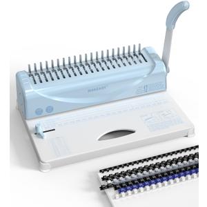 MAKEASY Binding Machine, 21-Hole, 450 Sheets, Comb Binding Machines with 1 Box Comb Bindings Spines, Comb Binder for Letter Size, A4, A5 Paper