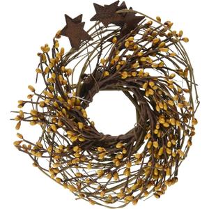 CWI Gifts Pip Twig Star Wreath Rings - 10 inch - Wreath Decor for Front Door and Candle Decorating - Old Gold (Multicolor)