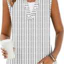 ETCYY Tank Tops for Women 2026 Spring Fashion Summer Button Down Shirts Loose Fit V Neck Sleeveless T-Shirt Tunic (Medium)