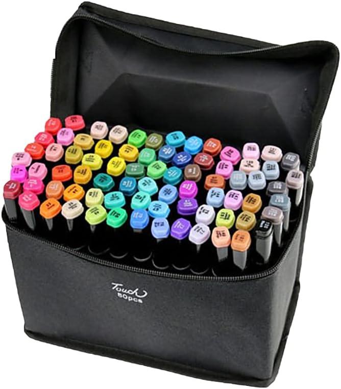 Magik Permanent Art Sketch Drawing Marker Set Markers Double Tipped Markers (80)