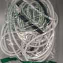 RUSON 50 Feet 5/16 Inch Wire Center Flag Pole Rope and Clips Kit, White Braided Polyester Halyard Steel Center Flag Rope with 2 Pcs 3.5" Flag Swivel Snap Hooks