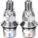 2 Pack Ceramic Disc Cartridge Replacement for Pfister 910-9000 - Fits 2-Handle Kitchen & Bathroom Faucets Hot & Cold Ceramic Valve, 12-Point Broach