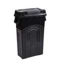 United Solutions Highboy Waste Container with Swing Lid, 23 Gallon, Space Saving Slim Profile and Easy Bag Removal, Handles for Easy Carrying, Indoor/Outdoor Use, Black, 1-Pack