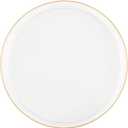 PLASTICPRO 30 Clear with Gold Rim Plastic Plates 5.5 inch High Edge Elegant Heavyweight Plastic Disposable Dinner Plates Fancy Party Plates