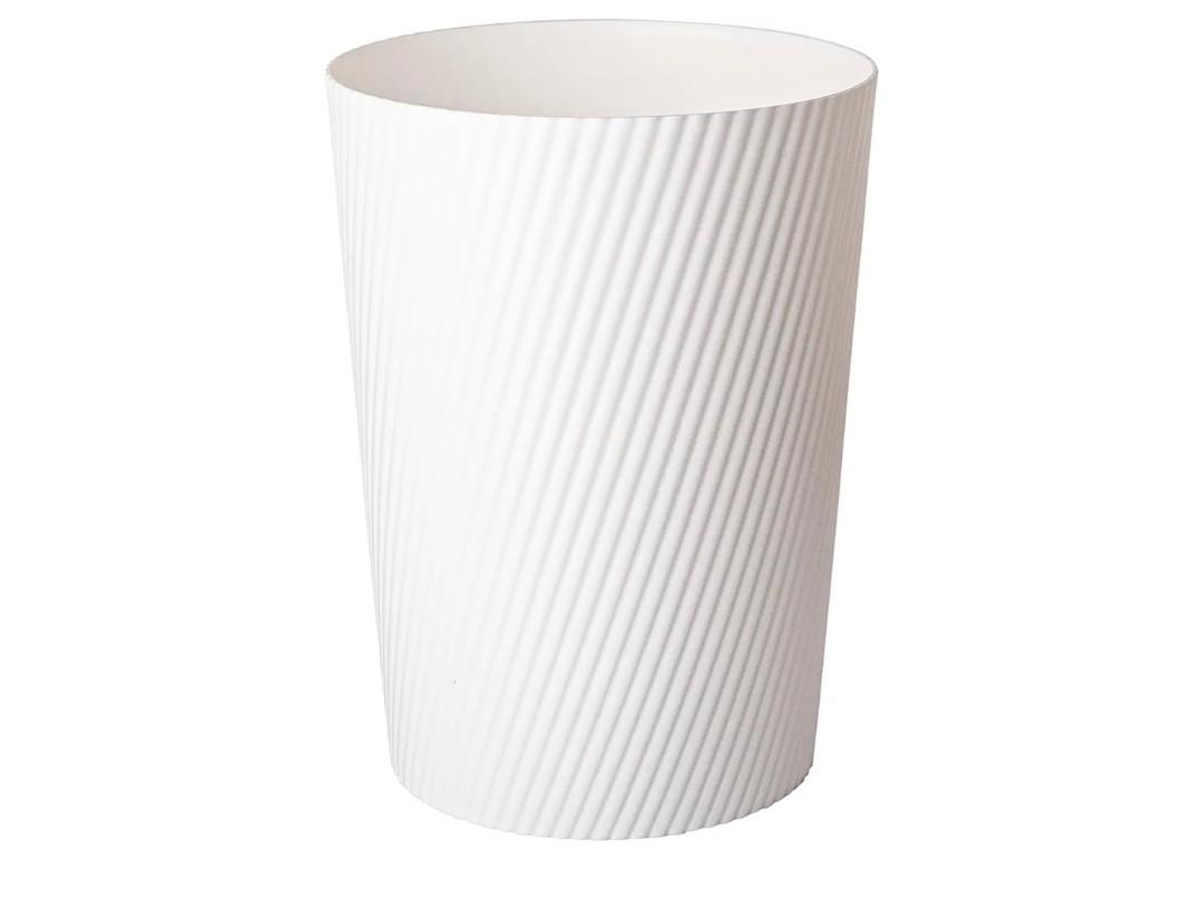 UUJOLY Small Trash Can Wastebasket Garbage Can Container Bins for Bathrooms, Laundry Room, Kitchens, Offices, Kids Rooms, Dorms (White)