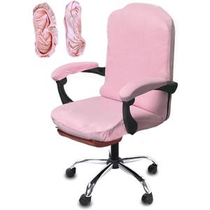 NeColorLife X-Large Office Chair Cover with Armrest Cover  Stretchable Chair Slipcover for Big & Tall Chairs with Arm, Washable & Non-Slip, (Extra Large Size,Pink)