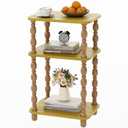 Small Side Table, 3-Tier End Table, Farmhouse End Table, Modern Accent Table, Narrow Couch Side Table for Small Spaces, Skinny Bedside Table Nightstand for Bedroom, Living Room(Rustic Walnut)