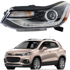 Driver Side Headlights Assembly with DRL Replacement for Trax 2017-2019 Housing Black Lamp LH 1PC 42725480